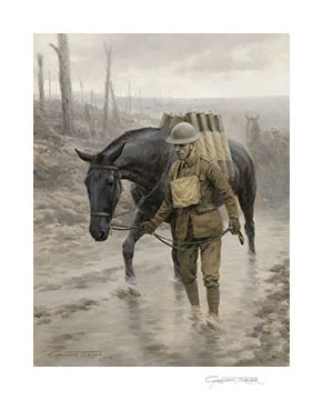 Not Much Further - First World War horse print by Graham Turner