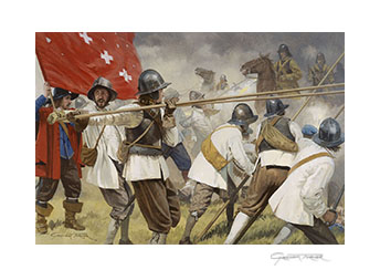 Marquis of Newcastle's Regiment at Marston Moor, 1644 - Painting by Graham Turner
