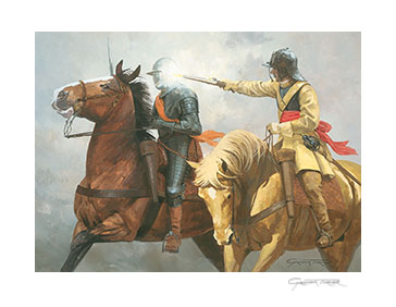 The Battle of Roundway Down, English Civil War - Painting by Graham Turner