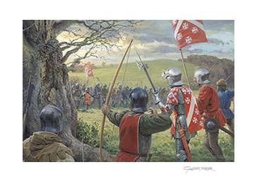 The Battle of Nibley Green, 1470 - print from painting by Graham Turner