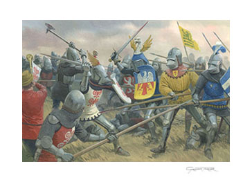 Print from painting of the Battle of Castagnaro by Graham Turner