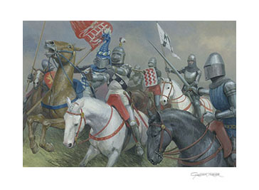 Print from painting of the Battle of Castagnaro by Graham Turner