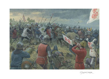 Print from painting of the Battle of Castagnaro by Graham Turner