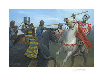 Simon de Montfort at the Battle of Evesham - Medieval Art by Graham Turner