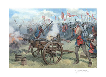The Artillery of Richard III at Bosworth - print from a painting by Graham Turner