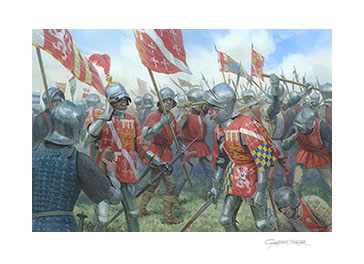 The Duke of Norfolk at Bosworth - print from a painting by Graham Turner