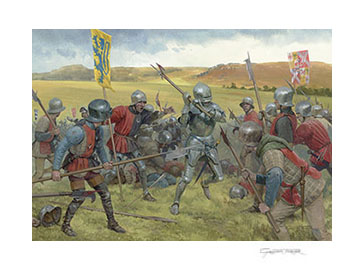 The Battle of Hedgeley Moor 1464 - print from a painting by Graham Turner