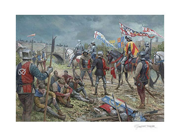 Ludford Bridge 1459 - print from a Wars of the Roses painting by Graham Turner