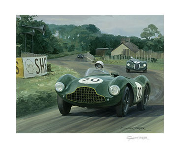 1953 Tourist Trophy, Dundrod, Peter Collins, Aston Martin DB3S - Motorsport Art Print by Graham Turner