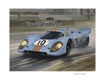 1971 BOAC 1000kms, Brands Hatch, Rodriguez, Porsche 917 - Motorsport Art Giclee Print by Graham Turner