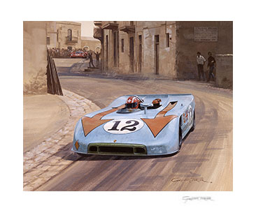 1970 Targa Florio, Jo Siffert, Porsche - Motorsport Art Giclee Print by Graham Turner