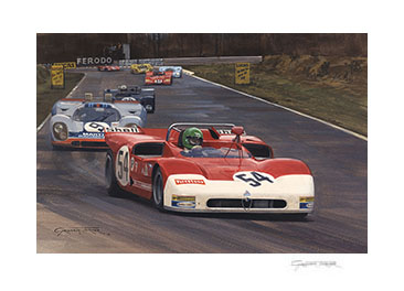 1971 BOAC 1000kms, Brands Hatch, Pescarolo, Alfa Romeo T33 - Motorsport Art Giclee Print by Graham Turner