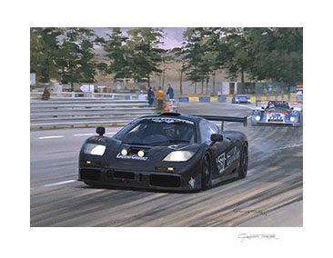 1995 Le Mans, McLaren F1 - motorsport art print by Graham Turner