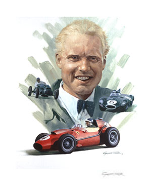 Mike Hawthorn Portrait - Giclée Print by Graham Turner