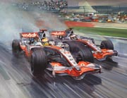 2008 British Grand Prix, Silverstone, Lewis Hamilton - Motorsport F1 art print by Michael Turner