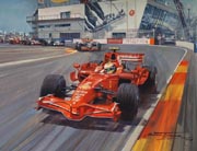 2008 European Grand Prix, Valencia, Felipe Massa, Ferrari - Motorsport Art F1 Print by Michael Turner