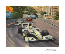 2009 Monaco F1 Grand Prix, Jenson Button, Brawn - Motorsport Art Print by Michael Turner