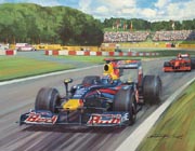 2009 German Grand Prix, Mark Webber, Red Bull - Motorsport Art Print by Michael Turner