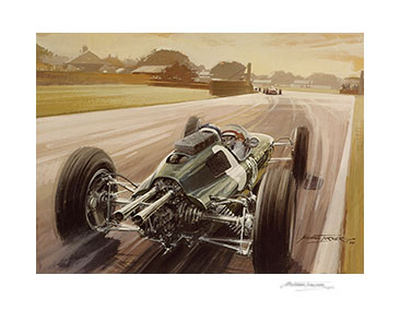 1962 British Grand Prix, Jim Clark, Lotus - Motorsport Art Print by Michael Turner
