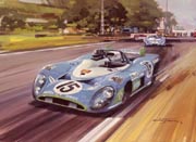 Graham Hill, Matra, 1972 Le Mans - Motorsport art print by Michael Turner