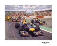 Mark Webber, 2010 British Grand Prix, Silverstone - Motorsport F1 art print by Michael Turner