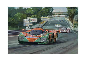 1991 Le Mans, Mazda 787B - Le Mans Art print from a motorsport painting by Michael Turner