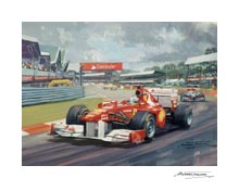 2011 British Grand Prix, Silverstone, Fernando Alonso, Ferrari - Formula 1 print by Michael Turner