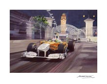 2011 Singapore Grand Prix, Paul Di Resta, Force India - Formula 1 Art Print by Michael Turner