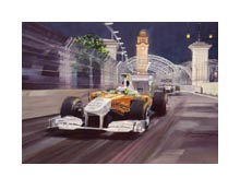 2011 Singapore Grand Prix, Paul Di Resta, Force India - Formula 1 Art Print by Michael Turner