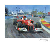2012 European Grand Prix, Fernando Alonso, Ferrari - Formula 1 Art Print