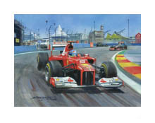 2012 European Grand Prix, Fernando Alonso, Ferrari - Formula 1 Art Print