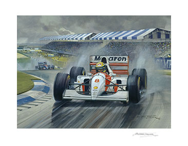 1993 European Grand Prix, Ayrton Senna, McLaren - Motorsport Art Print by Michael Turner