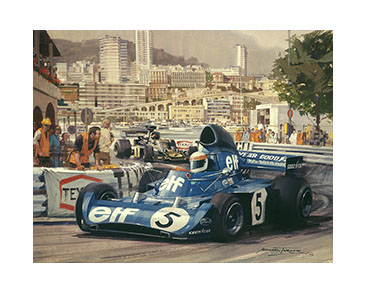 1973 Monaco Grand Prix, Jackie Stewart, Tyrrell - Motorsport Art Print by Michael Turner