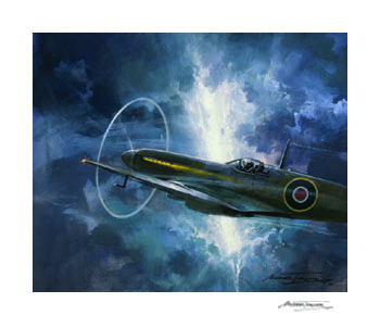 Eric 'Winkle' Brown, Spitfire LFIX - Aviation print by Michael Turner