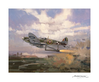 Eric 'Winkle' Brown, Rocket-assisted Seafire - Aviation print by Michael Turner