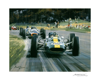 Jim Clark, Lotus, 1964 Dutch Grand Prix - print from a painting by Michael Turner