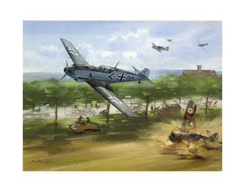 Werner Moelder, Messerschmitt 109 - print from an aviation painting by Michael Turner