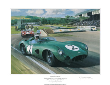 Stirling Moss, Aston Martin, Goodwood - Motorsport art print by Graham Turner