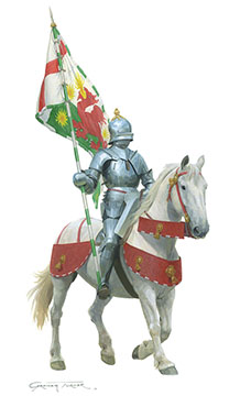 Sir William Brandon, Henry Tudor's Standard bearer at Bosworth - Medieval art print by Graham Turner