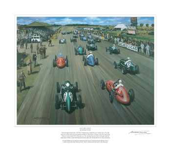 1948 RAC Grand Prix, Silverstone - Motorsport art print by Michael Turner