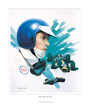 Jim Clark - Motorsport Art print by Graham Turner