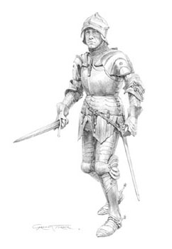 English Knight c.1478 - Original drawing by Graham Turner