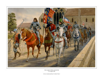 Richard III leaves Leicester before the Battle of Bosworth, 1485 - Medieval Art print by Graham Turner
