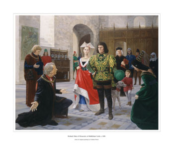 Richard III at Middleham Castle - Medieval Art print by Graham Turner