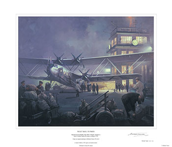 Night Mail to Paris - Aviation Limited Edition print from painting by Michael Turner