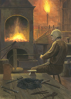 Armourer's workshop - Original painting