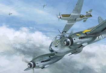 Me 410 Hornet - Painting by Graham Turner from Osprey book 'Big Week' 1944