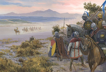Ambush of an Arab Patrol - Original painting by Graham Turner from Osprey book 'Constantinople 717-18'