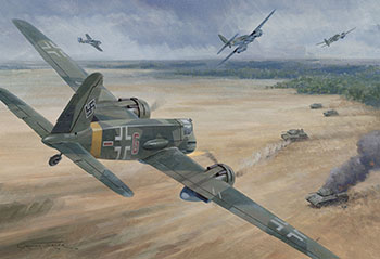 Henschel 129 painting by Graham Turner from Osprey Air Campaign book Kursk 1943