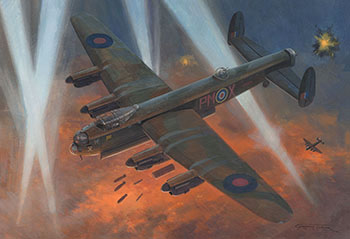 Painting of Lancaster by Graham Turner from Osprey book The Ruhr 1943